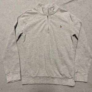 Polo Ralph Lauren Kids Size 7 Gray Long Sleeve 1/4 Zip Pullover Pony Preppy